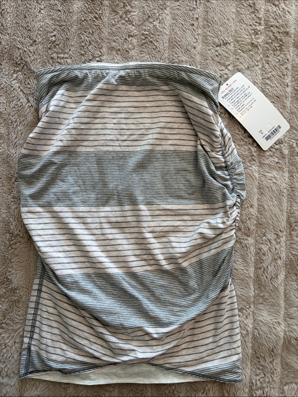 lululemon athletica Gray and White Striped Pencil Skirt